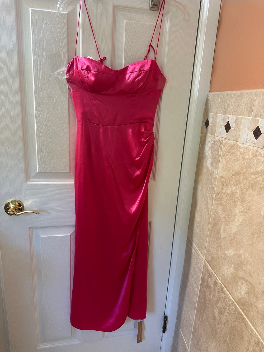 Reformation Pink 100% Silk Marguerite Wrap Midi Dress Size 2